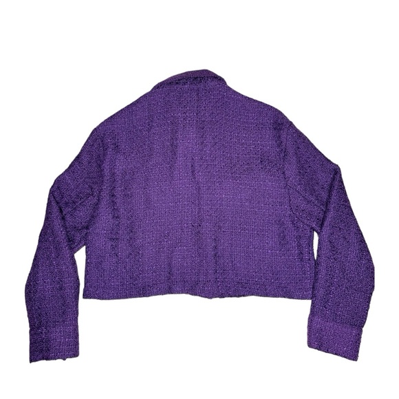 NWT Zara Purple Tweed Cropped Jacket Women's Sz xsmall - Picture 3 of 10